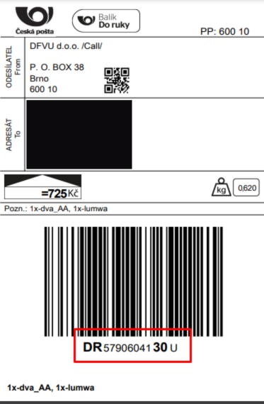 Češka label example