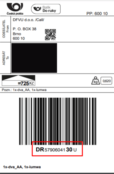 Češka label example