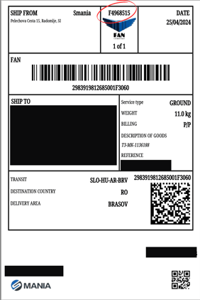 Romunija label example