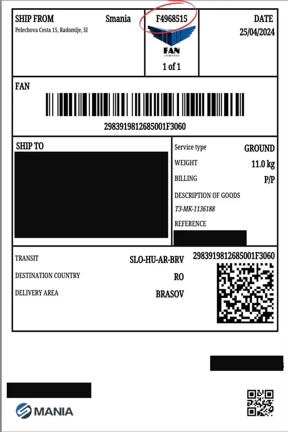Romunija label example